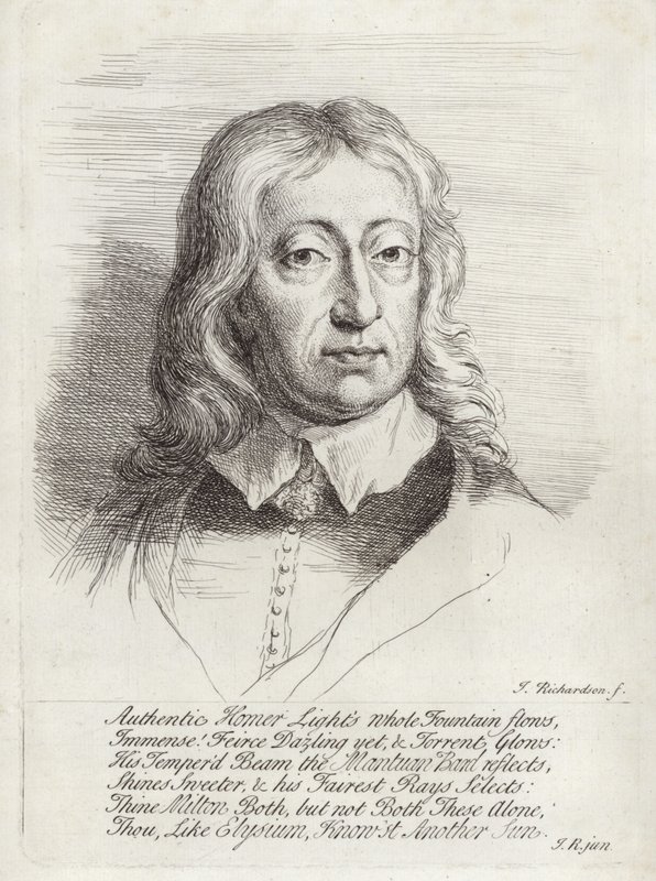 Portret Johna Miltona autorstwa William Faithorne