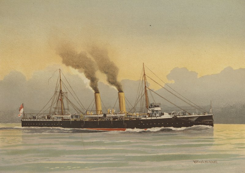 HMS Latona, krążownik 2. klasy autorstwa William Frederick Mitchell