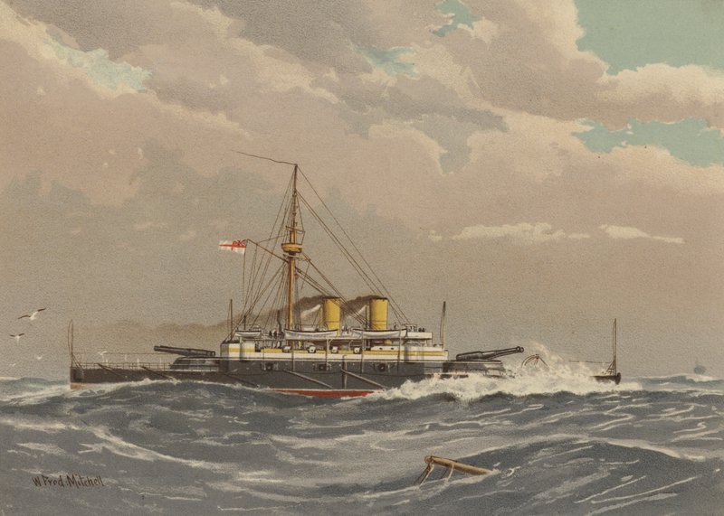 HMS Rodney, pancernik 1. klasy autorstwa William Frederick Mitchell