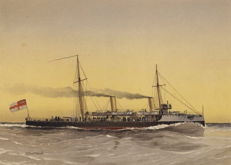 HMS Speedwell, kanonierka torpedowa autorstwa William Frederick Mitchell