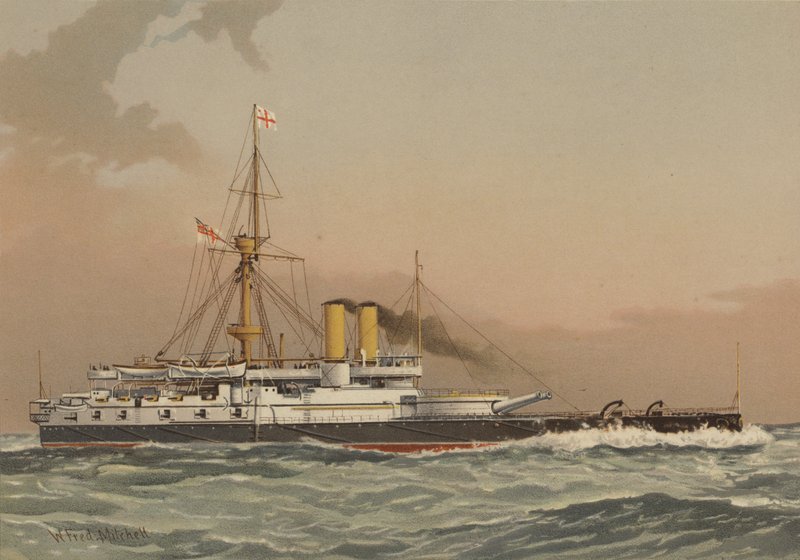 HMS Victoria, pancernik 1. klasy autorstwa William Frederick Mitchell