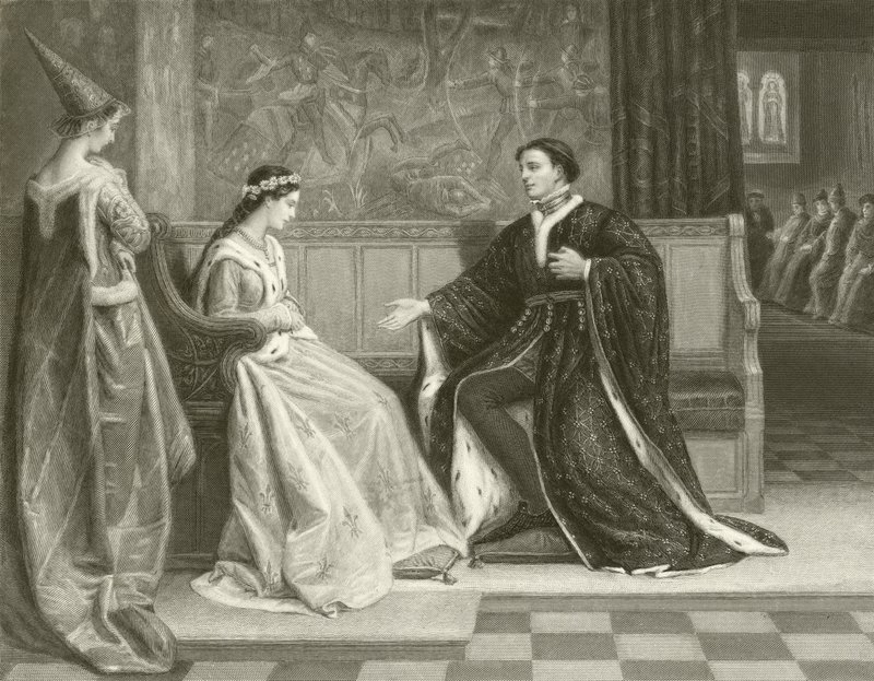 Zaloty króla Henryka V autorstwa William Frederick Yeames