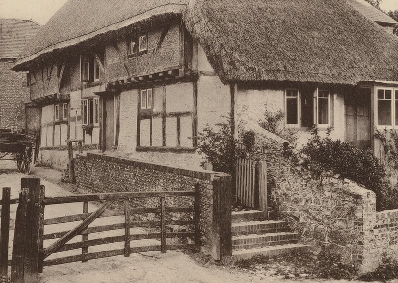 Farm House, Bury, West Sussex (zdjęcie czarno-białe) autorstwa William Galsworthy Davie