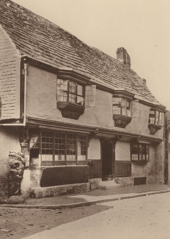 Star Inn, Alfriston, Sussex (zdjęcie czarno-białe) autorstwa William Galsworthy Davie