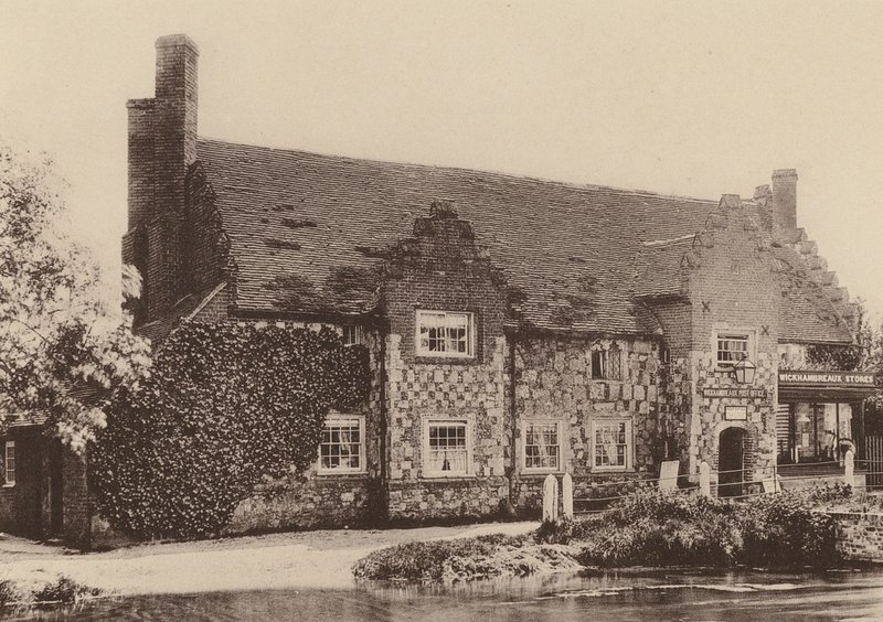 Urząd pocztowy, Wickhambreaux, Kent (zdjęcie czarno-białe) autorstwa William Galsworthy Davie