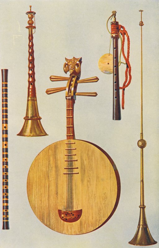 Instrumenty muzyczne: Chińskie ti-tzu, So-na, Yueh-ch