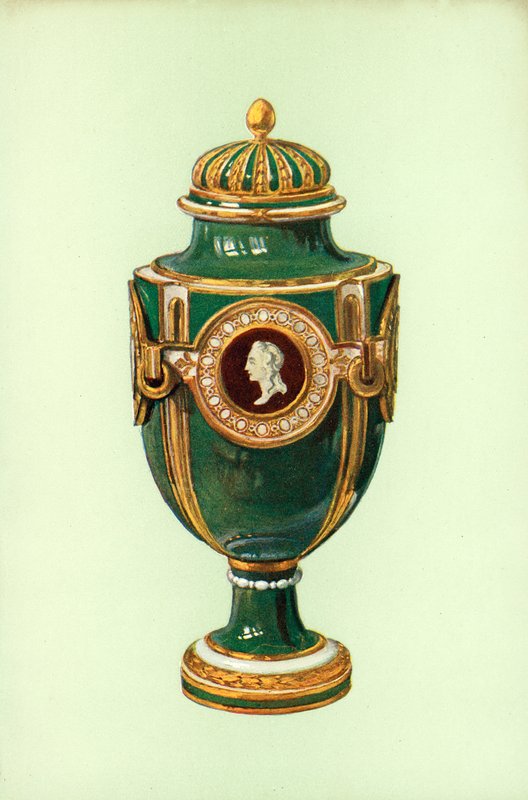 Wazon, Sevres, zielona ziemia (kolor lito) autorstwa William Gibb