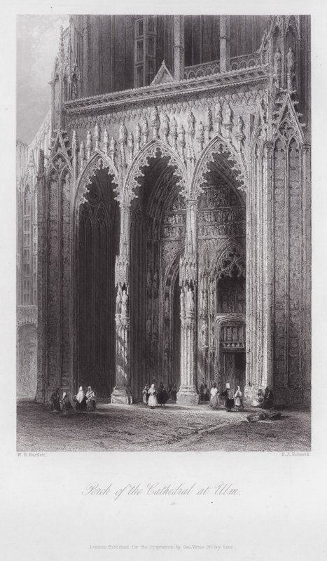 Kruchta katedry w Ulm (rycina) autorstwa William H. Bartlett