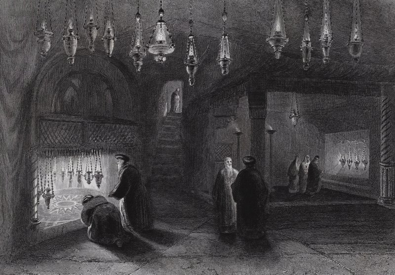 Sanktuarium Narodzenia, Betlejem (rycina) autorstwa William H. Bartlett