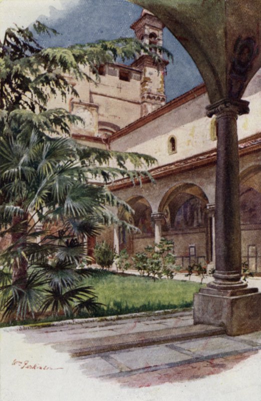 Chiostro Di S Marco, Florencja (kolor lito) autorstwa William H. Parkinson