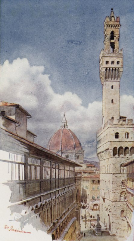 Z Uffizi, Florencja (kolor lito) autorstwa William H. Parkinson