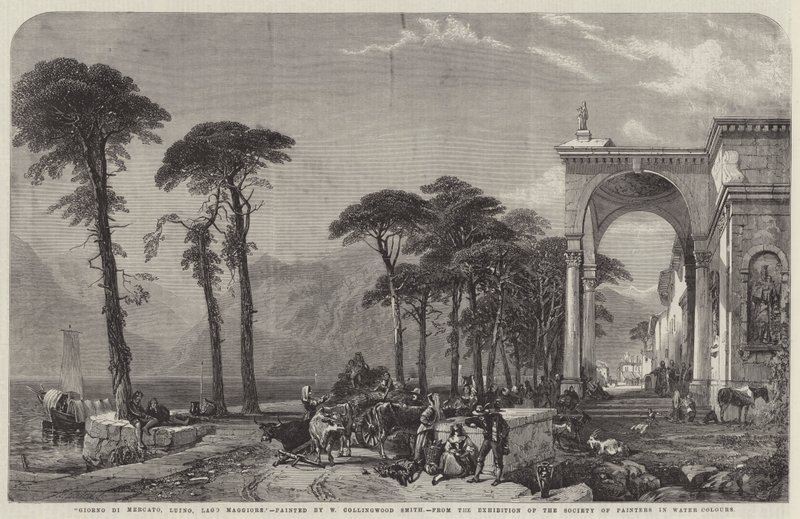 Dzień targowy, Luino, Jezioro Maggiore autorstwa William Harding Collingwood Smith