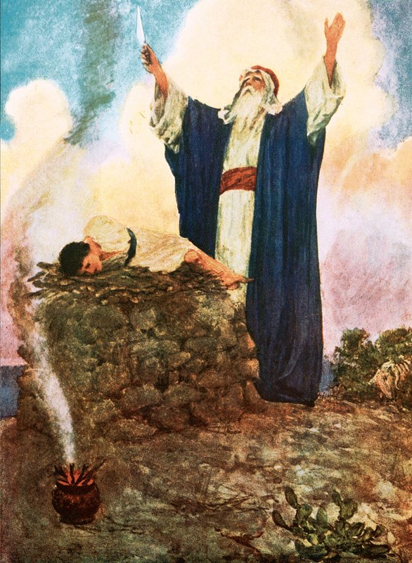 Abraham ofiarowujący Izaaka autorstwa William Hatherell