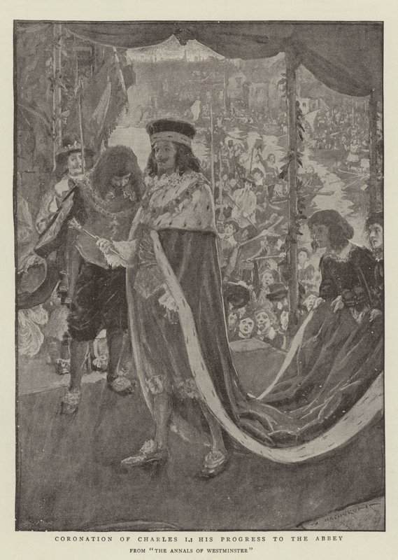 Koronacja Karola I, jego postęp do opactwa autorstwa William Hatherell
