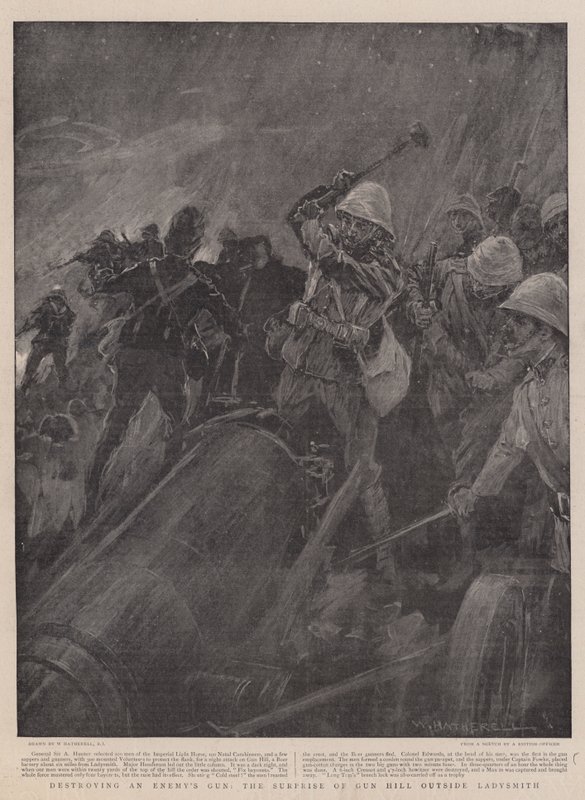 Zniszczenie pistoletu wroga, niespodzianka Gun Hill przed Ladysmith autorstwa William Hatherell