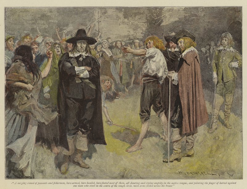 Ilustracja do The Vengeance of Dungarvan, E Lester Arnold (chromolitho) autorstwa William Hatherell
