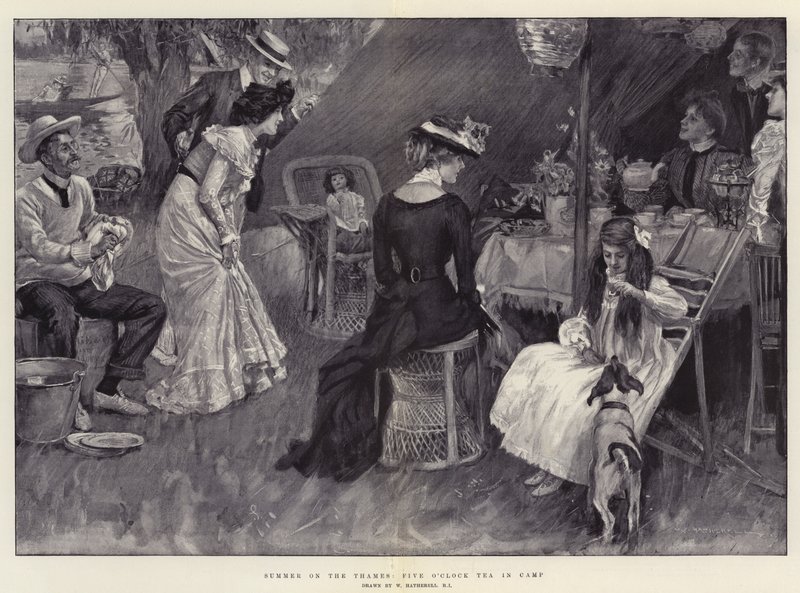 Lato nad Tamizą, Herbata Piąta w Camp autorstwa William Hatherell