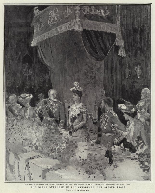 Królewskie śniadanie w Guildhall, Drugi Toast autorstwa William Hatherell