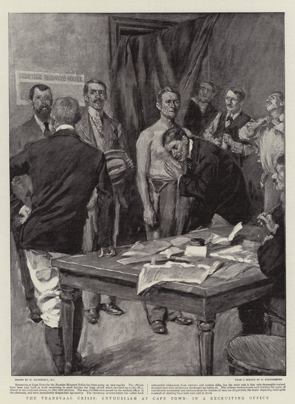 Kryzys Transwalu, entuzjazm w Kapsztadzie, w biurze rekrutacyjnym autorstwa William Hatherell
