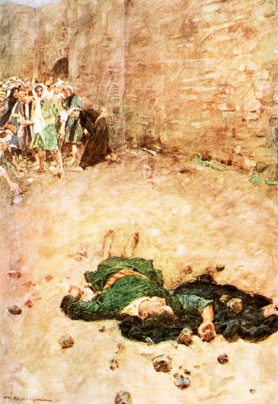 Ukamienowanie Szczepana autorstwa William Hatherell