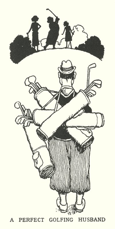 Idealny mąż grający w golfa (lito) autorstwa William Heath Robinson