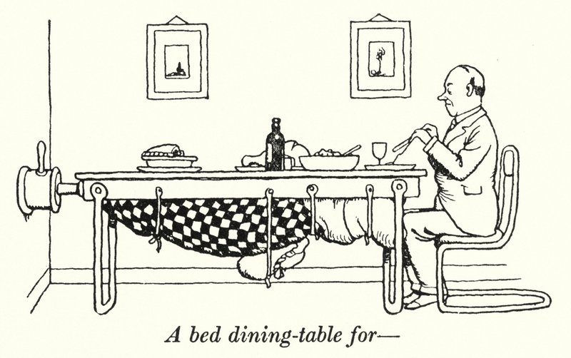 Łóżko jadalne dla (litho) autorstwa William Heath Robinson