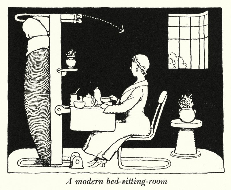 Nowoczesna sypialnia-salon (lito) autorstwa William Heath Robinson