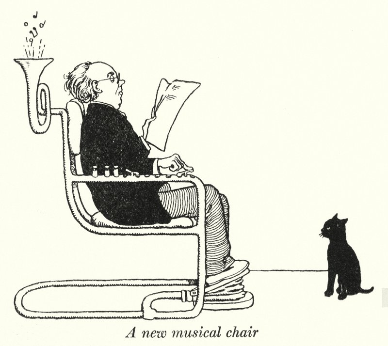 Nowe krzesło muzyczne (litowe) autorstwa William Heath Robinson