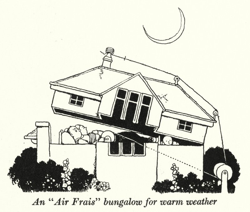 Bungalow „Air Frais” na ciepłą pogodę (lito) autorstwa William Heath Robinson