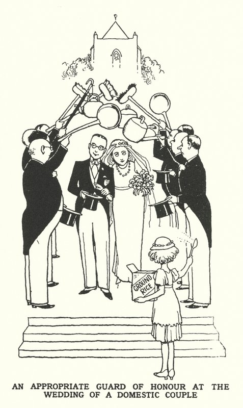 Właściwa Straż Honorowa na weselu pary domowej (lito) autorstwa William Heath Robinson