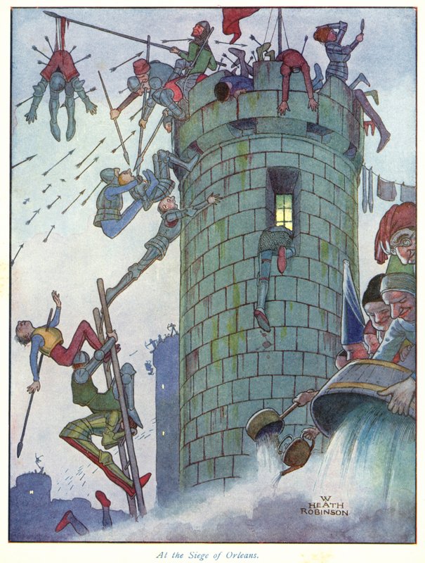 Podczas oblężenia Orleanu autorstwa William Heath Robinson