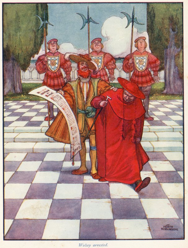 Kardynał Wolsey aresztowany autorstwa William Heath Robinson