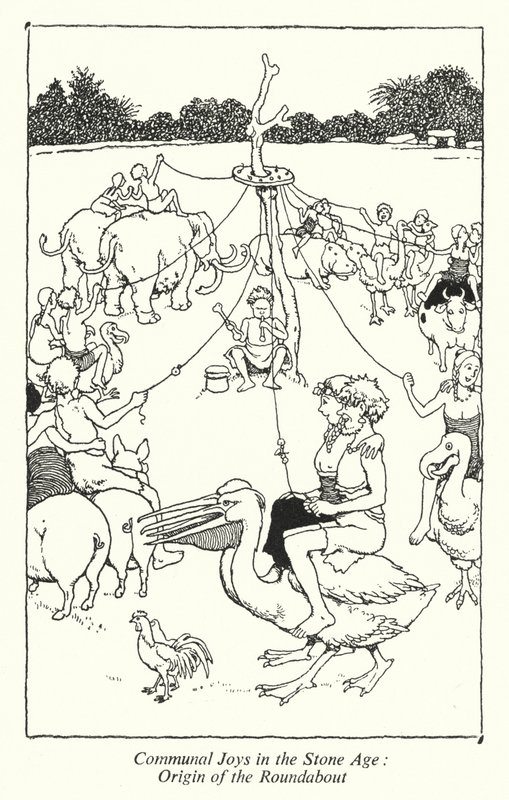 Radości społeczne w epoce kamienia, pochodzenie ronda (lito) autorstwa William Heath Robinson