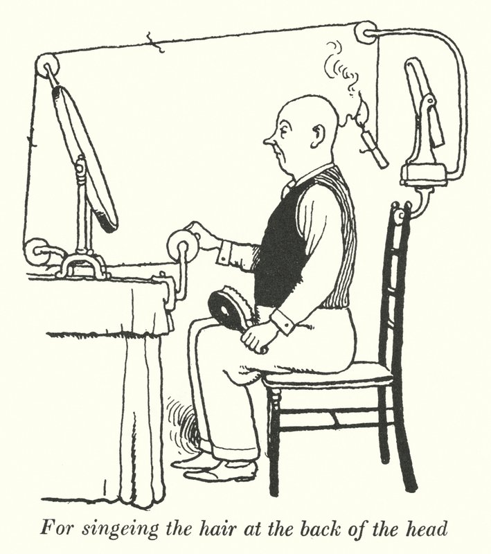 Do przypalania włosów z tyłu głowy (lito) autorstwa William Heath Robinson
