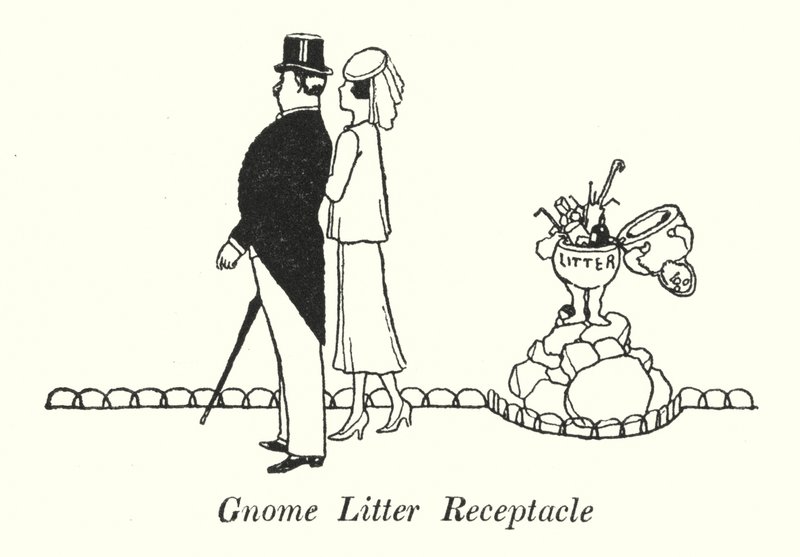 Pojemnik na śmieci gnomów (lito) autorstwa William Heath Robinson