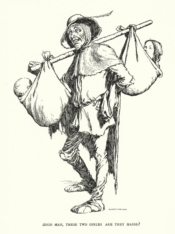 Dobry człowieku, te dwie dziewczyny są pokojówkami? (lito) autorstwa William Heath Robinson