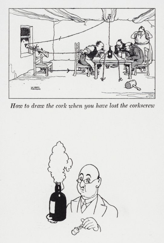 Jak narysować korek, gdy zgubiłeś korkociąg (lito) autorstwa William Heath Robinson