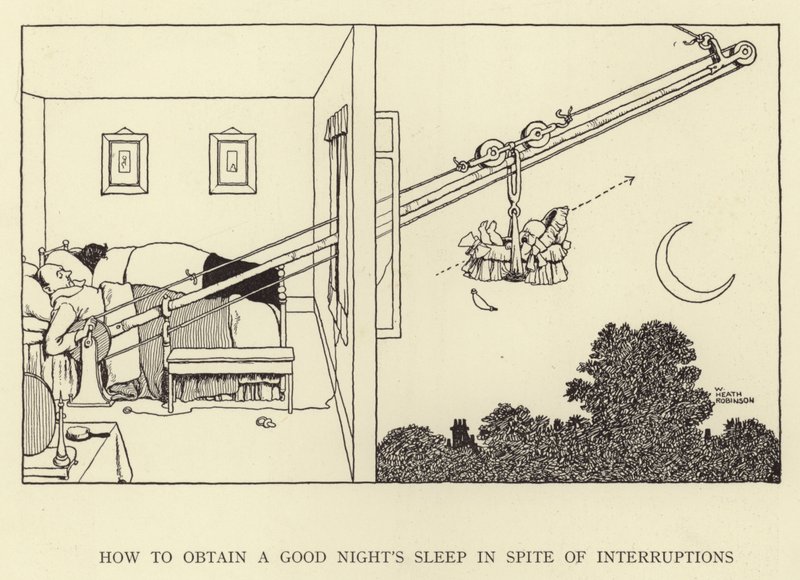 Jak zapewnić sobie spokojny sen pomimo przerw autorstwa William Heath Robinson
