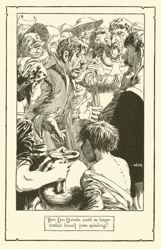 Ilustracja do Don Kichota (lito) autorstwa William Heath Robinson