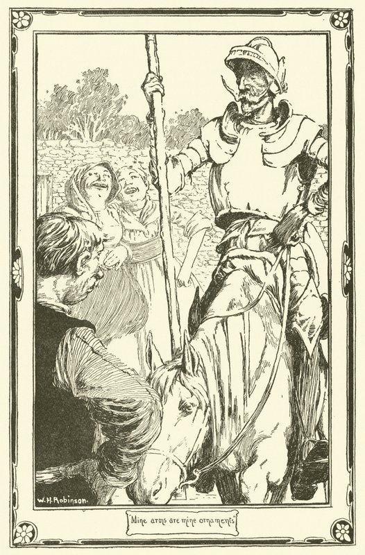 Ilustracja do Don Kichota (lito) autorstwa William Heath Robinson