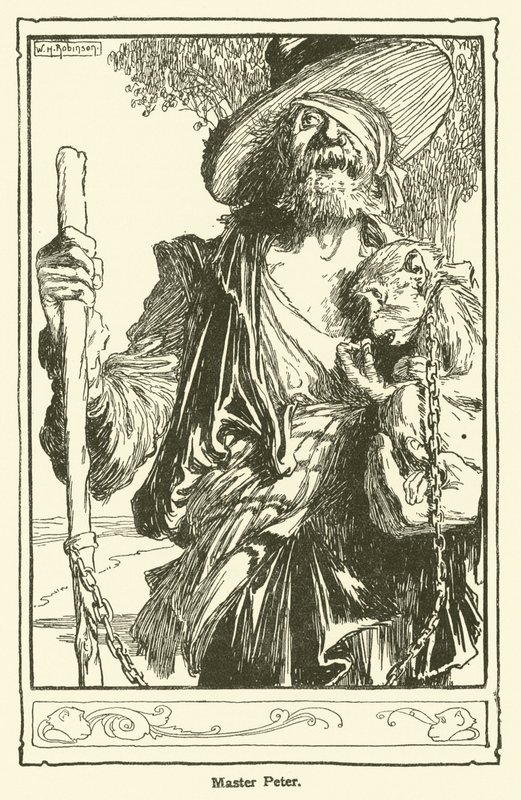 Ilustracja do Don Kichota (lito) autorstwa William Heath Robinson