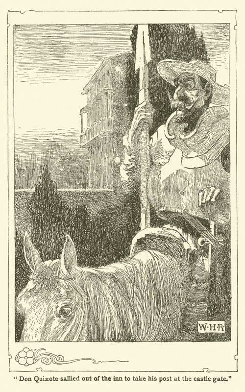 Ilustracja do Don Kichota (lito) autorstwa William Heath Robinson