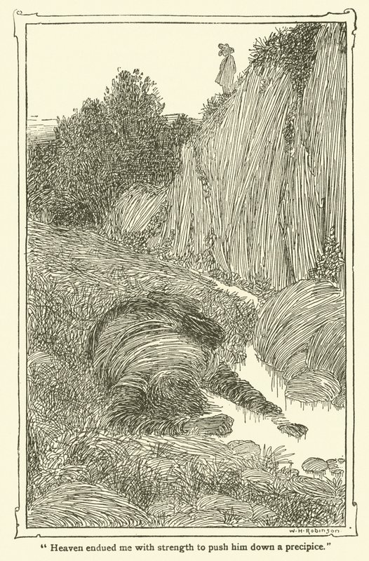 Ilustracja do Don Kichota (lito) autorstwa William Heath Robinson
