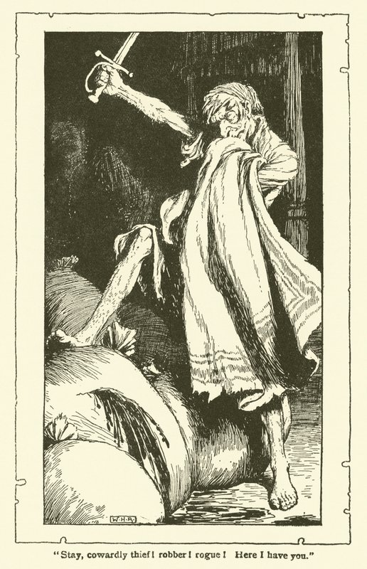 Ilustracja do Don Kichota (lito) autorstwa William Heath Robinson