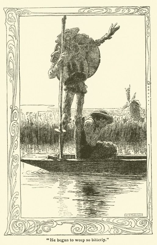 Ilustracja do Don Kichota (lito) autorstwa William Heath Robinson