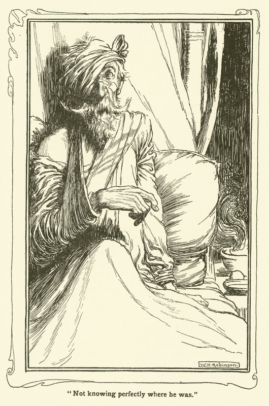 Ilustracja do Don Kichota (lito) autorstwa William Heath Robinson