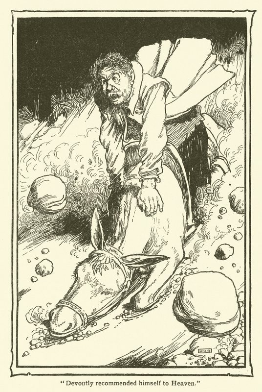 Ilustracja do Don Kichota (lito) autorstwa William Heath Robinson