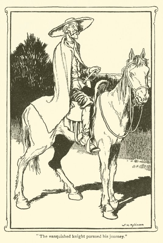 Ilustracja do Don Kichota (lito) autorstwa William Heath Robinson