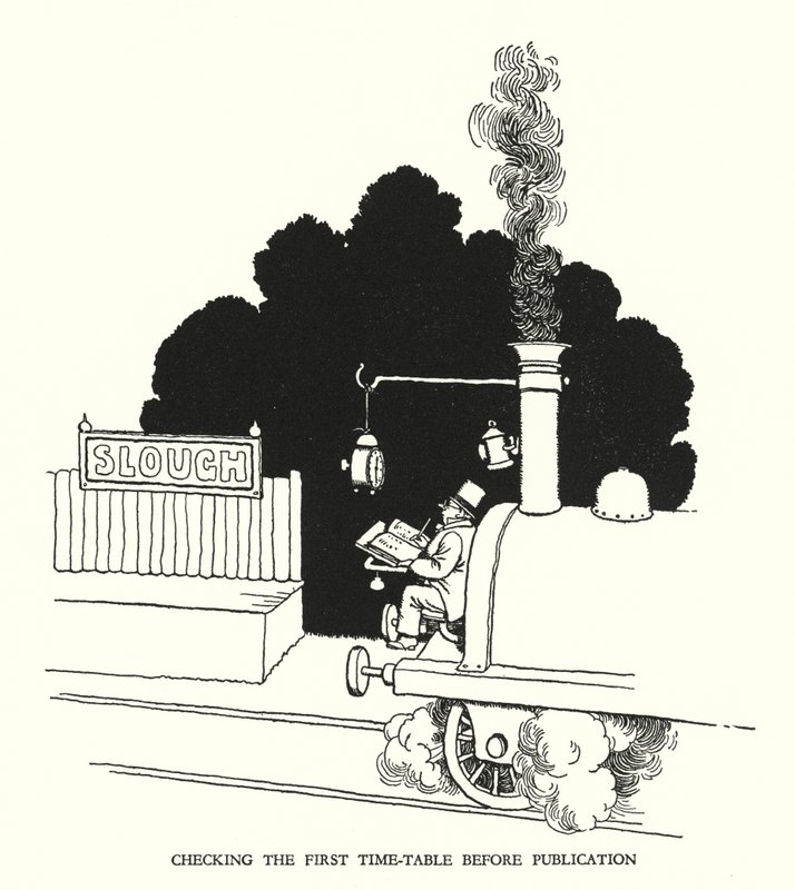 Ilustracja do Ribaldry na kolei autorstwa W Heatha Robinsona (lito) autorstwa William Heath Robinson