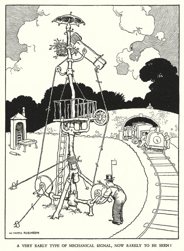 Ilustracja do Ribaldry na kolei autorstwa W Heatha Robinsona (lito) autorstwa William Heath Robinson